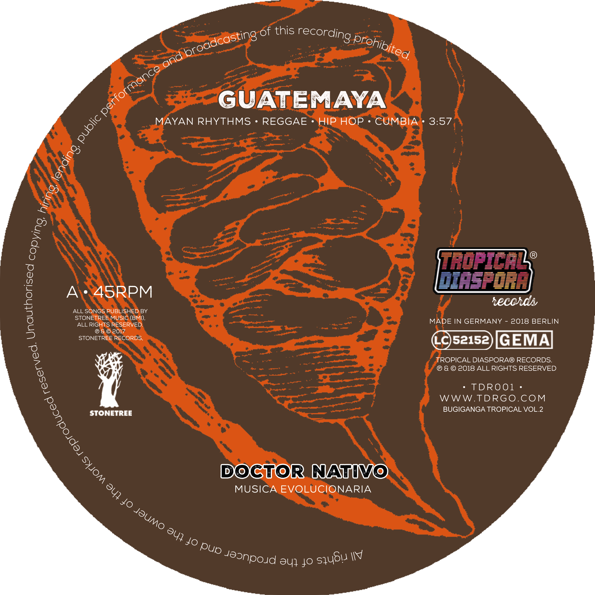 TDR001 Vinyl7inch Etikett90mm großeres Mittelloch SIDE A v6